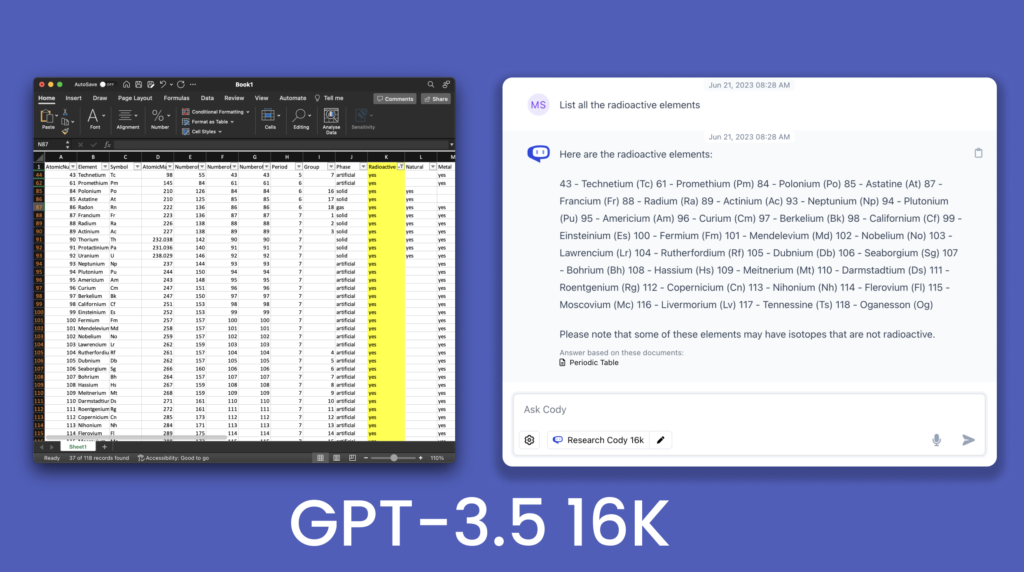 Comparación de GPT-3.5 4K con GPT-3.5 16K