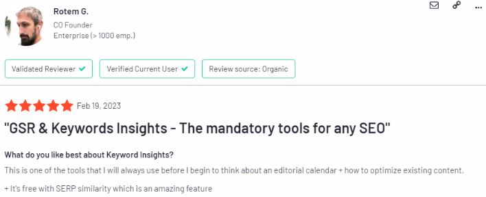 Keyword Insights est un outil SEO intuitif alimenté par l'IA pour la planification de contenu d'entreprise qui vous permet de générer des mots-clés avec une simple requête et de les regrouper automatiquement à l'aide du traitement du langage naturel (NLP).